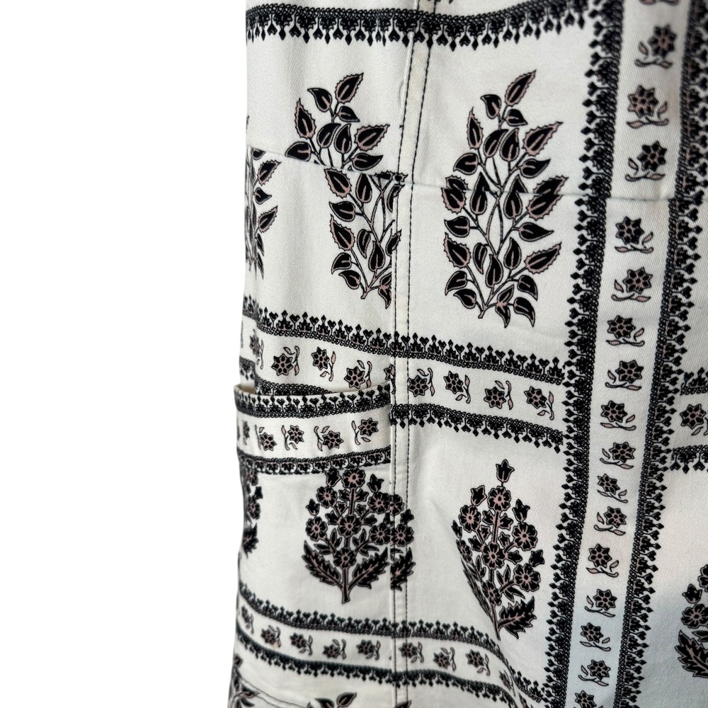 Anthropologie White Midi Dress with Black Print - Picture 6 of 10